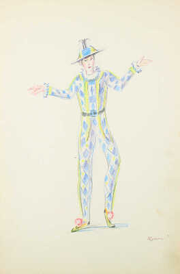 Суханов Борис Фёдорович. Лот из восьми листов с эскизами костюмов